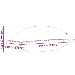 vidaXL Piscina Y Spa-Almohada de piscina de invierno Azul 380 x 180 x 140 cm PVC