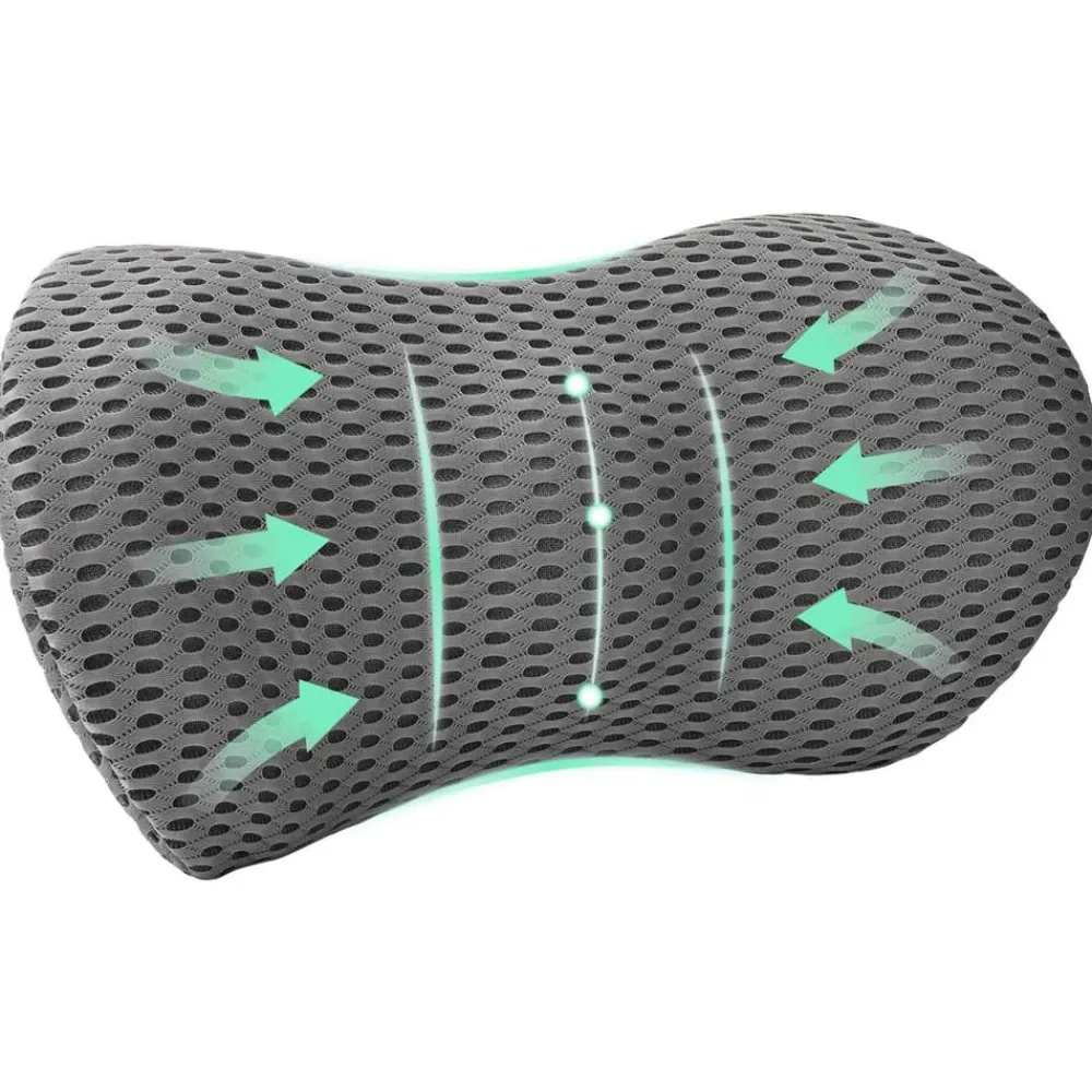 vidaXL Almohada lumbar Espuma Viscoelástica 47,5 x 23 x 12 cm Gris Clearance