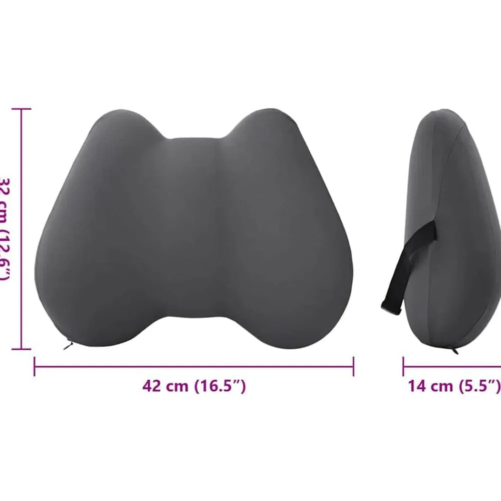 vidaXL Almohada lumbar Espuma Viscoelástica 40 x 32 x 14 cm Gris Sale