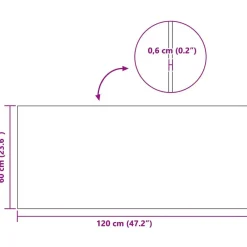 vidaXL Fitness Y Musculación-Almohadilla de Protección Deportiva Negro 120 x 60 x 0,6 cm