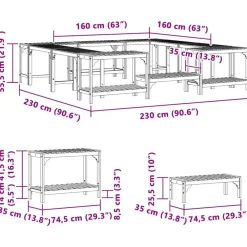 vidaXL Piscina Y Spa-Alrededor de Spa Marrón 230 x 230 cm Madera de Acacia Sólida
