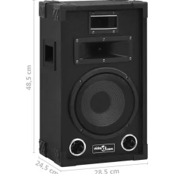 vidaXL Electrónica-Altavoces pasivos escenario profesional hifi 2 uds 800 W negro
