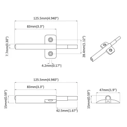 vidaXL Amortiguador de cierre suave 2 pcs Gris 125 x 47 x 15 mm PP
