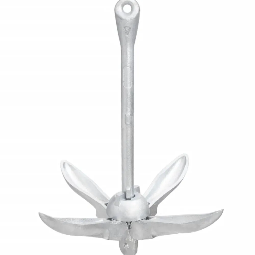 vidaXL Ancla plegable con cuerda hierro maleable plateado 2,5 kg Outlet