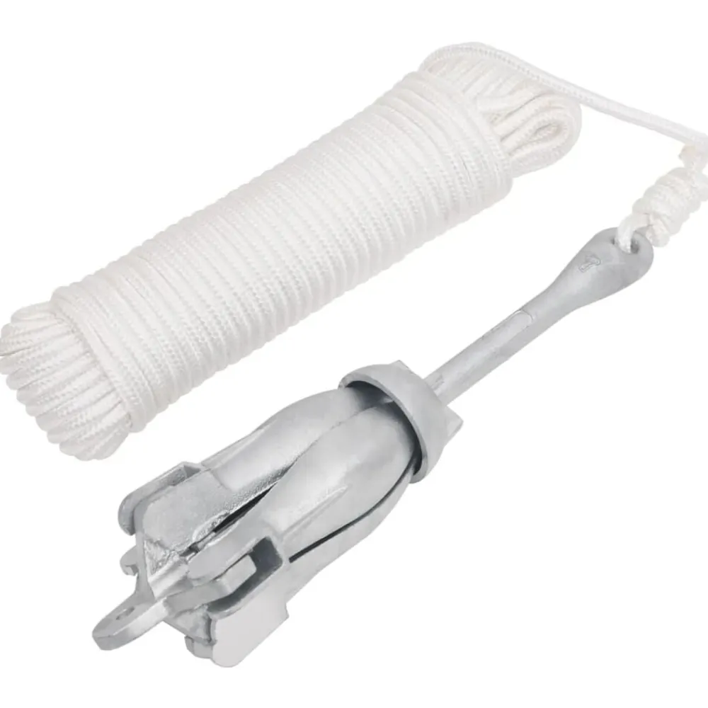 vidaXL Ancla plegable cuerda hierro fundido galvanizado plata 6 kg Sale