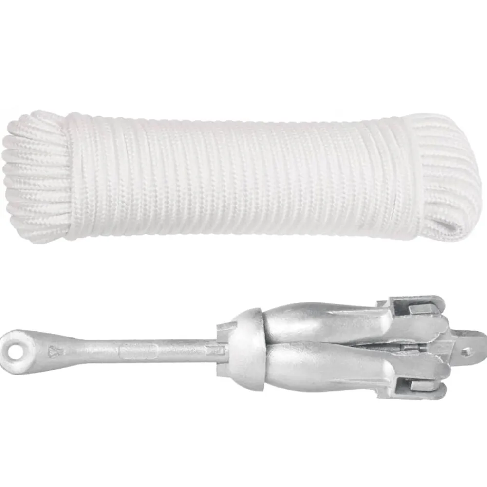 vidaXL Ancla plegable cuerda hierro fundido galvanizado plata 6 kg Sale