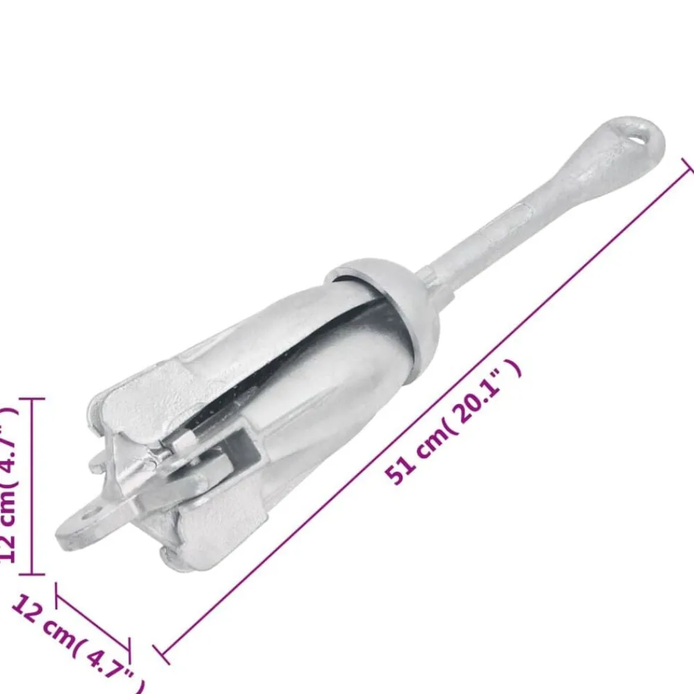 vidaXL Ancla plegable cuerda hierro fundido galvanizado plata 6 kg Sale