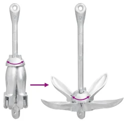vidaXL Ancla plegable cuerda hierro fundido galvanizado plata 6 kg Sale