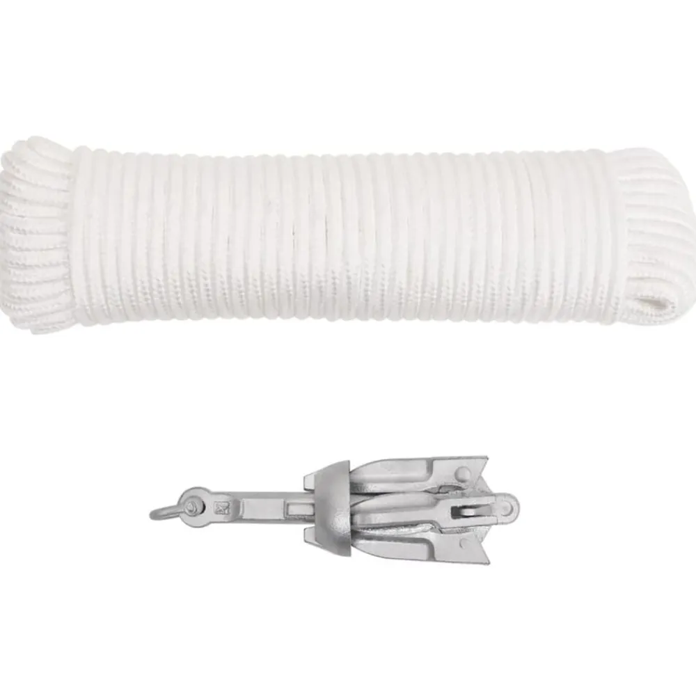 vidaXL Ancla plegable cuerda hierro fundido galvanizado plata 0,7 kg Outlet