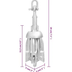 vidaXL Ancla plegable cuerda hierro fundido galvanizado plata 0,7 kg Outlet