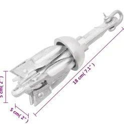vidaXL Ancla plegable cuerda hierro fundido galvanizado plata 0,7 kg Outlet