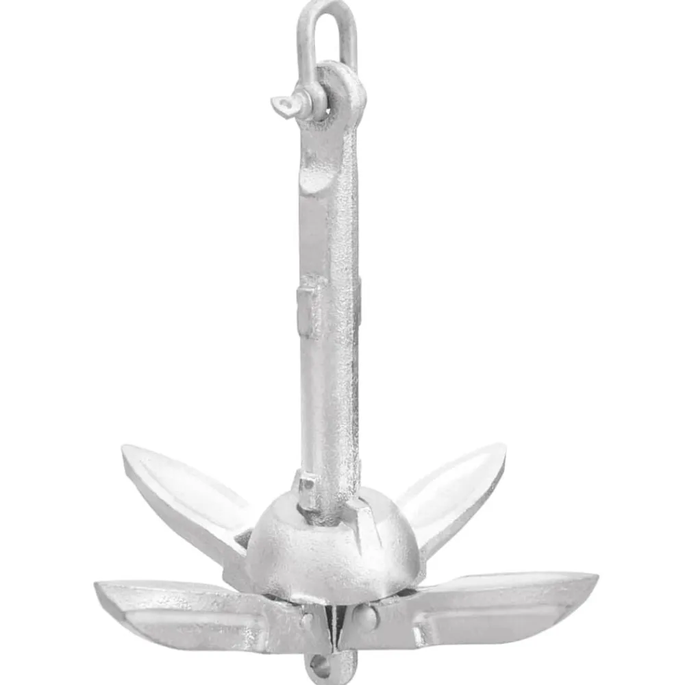 vidaXL Ancla plegable cuerda hierro fundido galvanizado plata 0,7 kg Outlet