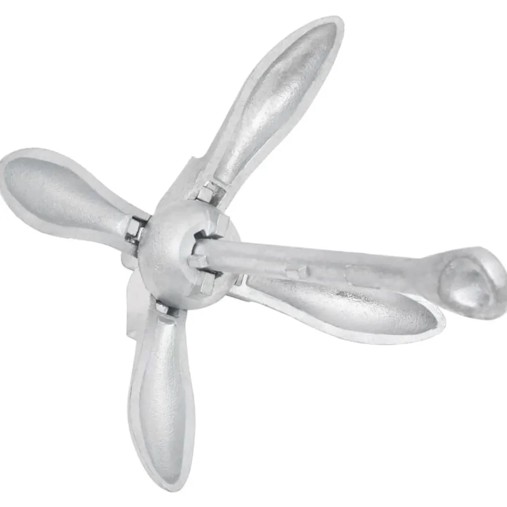 vidaXL Ancla plegable hierro maleable plateado 4 kg New