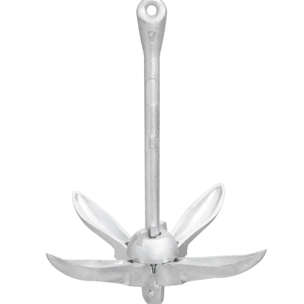 vidaXL Piezas Y Accesorios Para Vehículos-Ancla plegable hierro maleable plateado 6 kg
