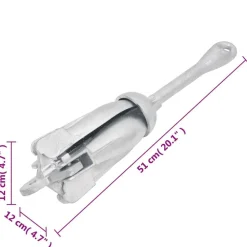 vidaXL Piezas Y Accesorios Para Vehículos-Ancla plegable hierro maleable plateado 6 kg