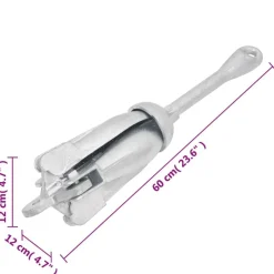 vidaXL Piezas Y Accesorios Para Vehículos-Ancla plegable hierro maleable plateado 8 kg