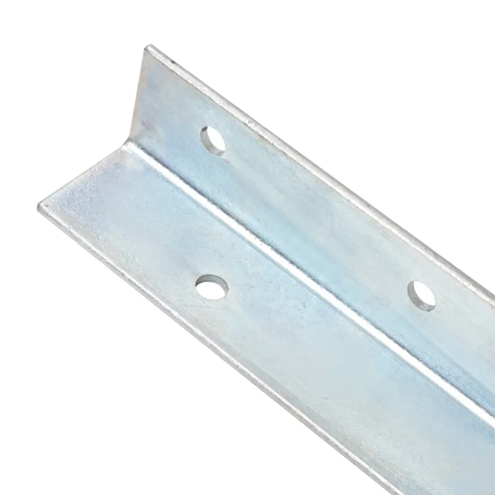 vidaXL Accesorios De Bricolaje-Anclaje de tierra forma de L 2 uds acero galvanizado 5x5x50 cm