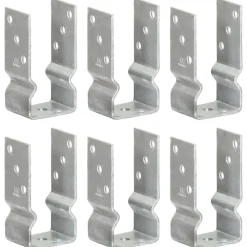vidaXL Accesorios De Bricolaje-Anclajes de valla 6 uds acero galvanizado plateado 7x6x15 cm