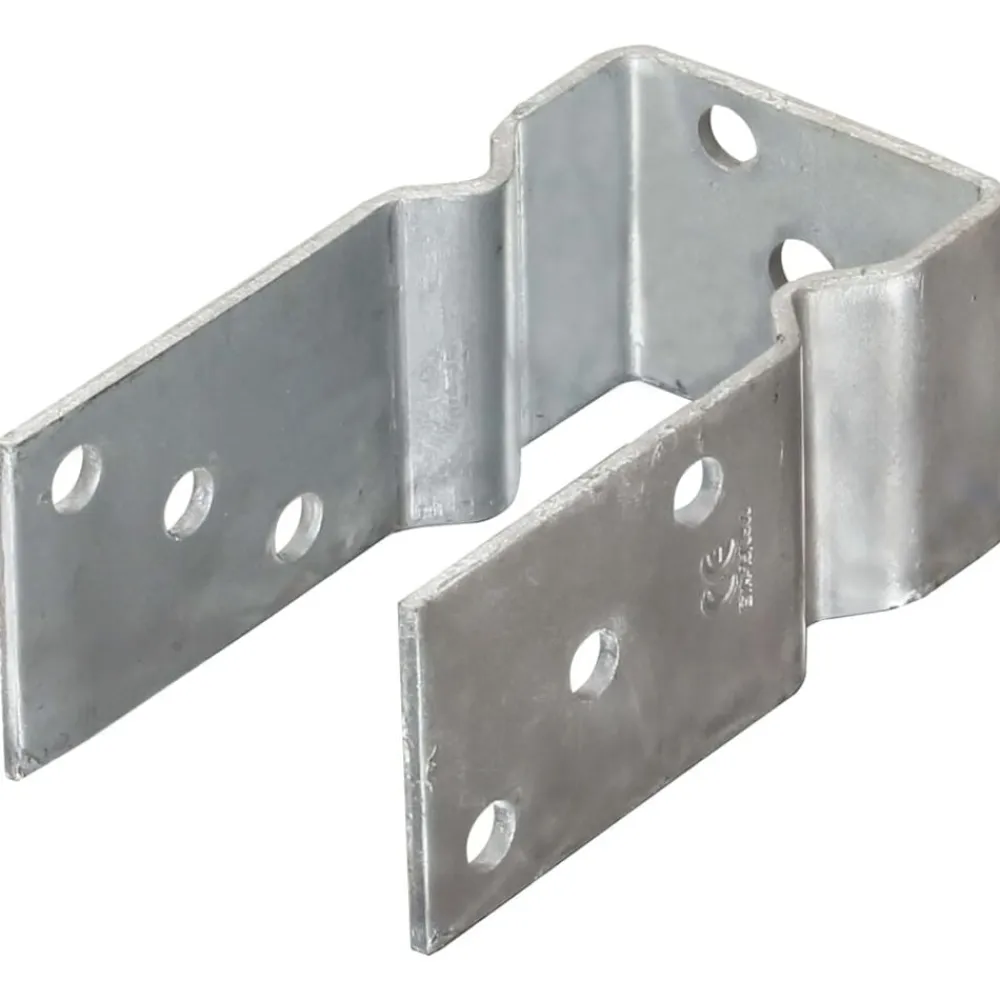 vidaXL Accesorios De Bricolaje-Anclajes de valla 6 uds acero galvanizado plateado 7x6x15 cm