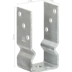 vidaXL Accesorios De Bricolaje-Anclajes de valla 6 uds acero galvanizado plateado 7x6x15 cm