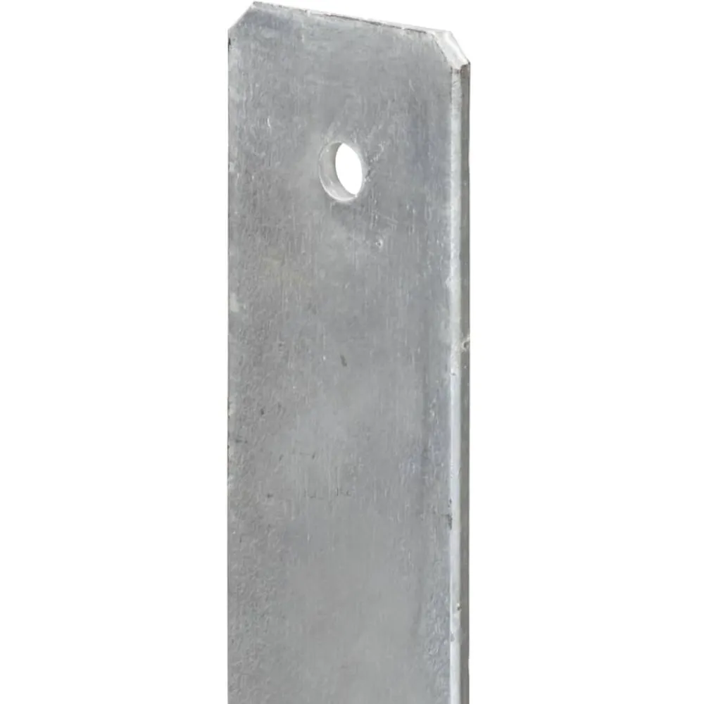 vidaXL Accesorios De Bricolaje-Anclajes de valla 6 uds acero galvanizado plateado 7x6x60 cm