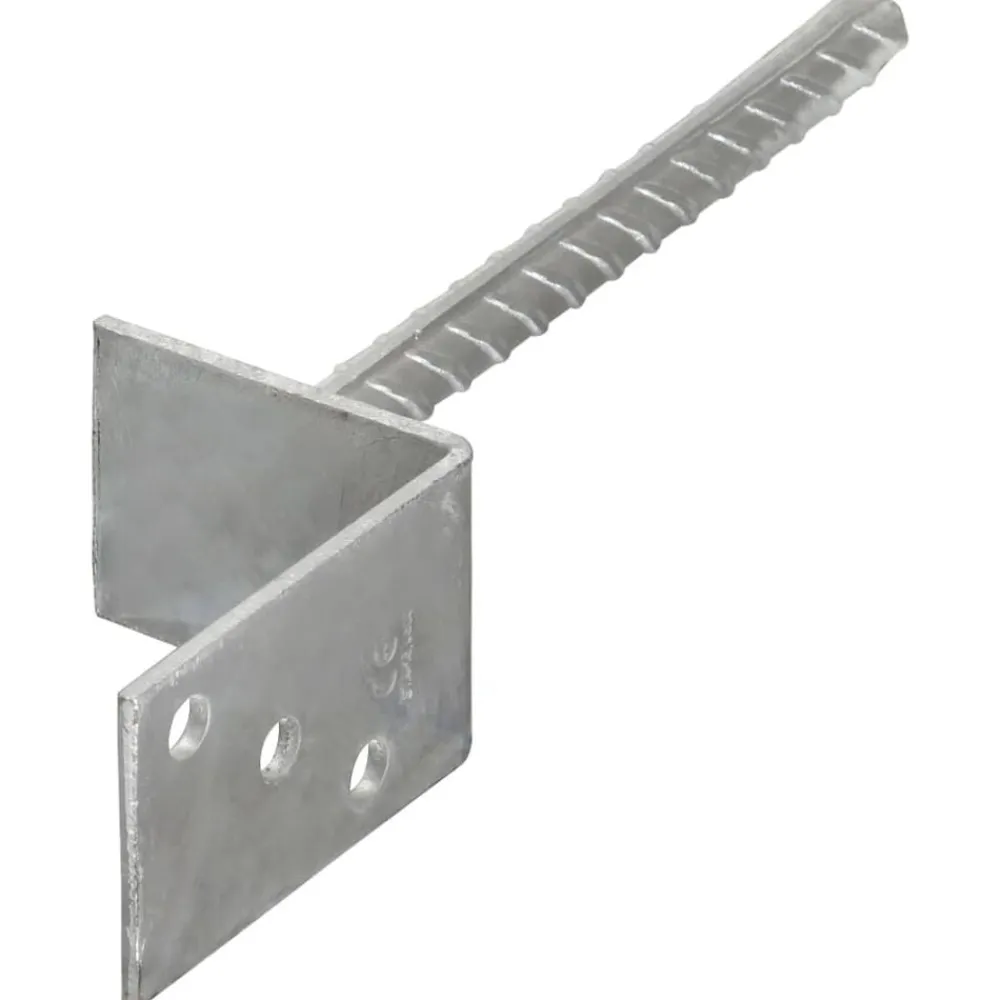 vidaXL Accesorios De Bricolaje-Anclajes de valla 6 uds acero galvanizado plateado 8x6x30 cm
