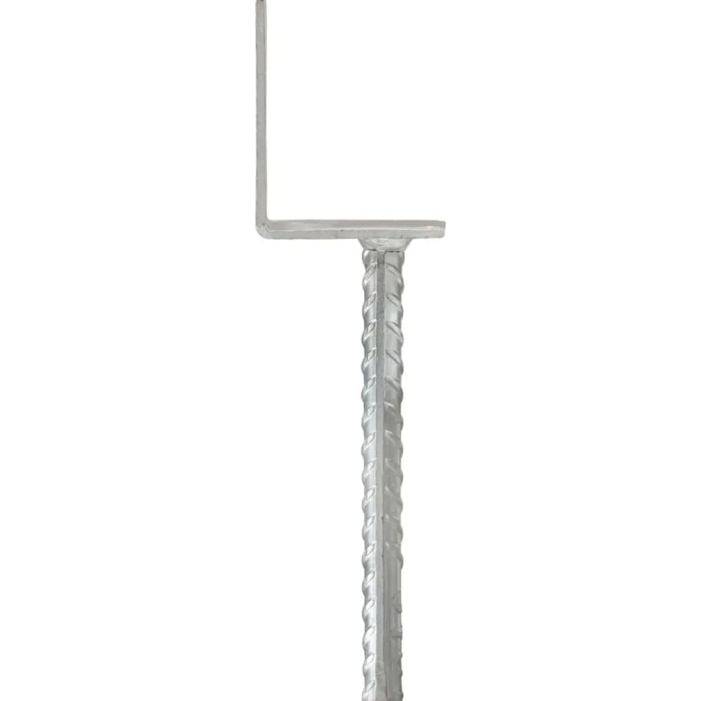 vidaXL Accesorios De Bricolaje-Anclajes de valla 6 uds acero galvanizado plateado 8x6x30 cm