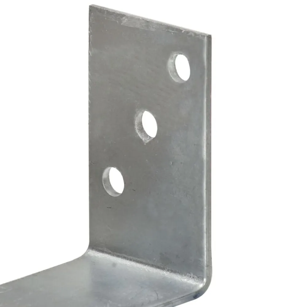 vidaXL Accesorios De Bricolaje-Anclajes de valla 6 uds acero galvanizado plateado 8x6x30 cm