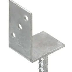 vidaXL Accesorios De Bricolaje-Anclajes de valla 6 uds acero galvanizado plateado 8x6x30 cm