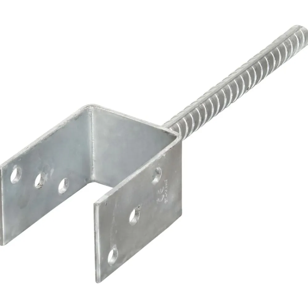 vidaXL Accesorios De Bricolaje-Anclajes de valla 6 uds acero galvanizado plateado 7x6x30 cm