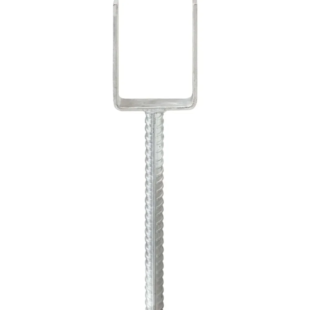 vidaXL Accesorios De Bricolaje-Anclajes de valla 6 uds acero galvanizado plateado 7x6x30 cm