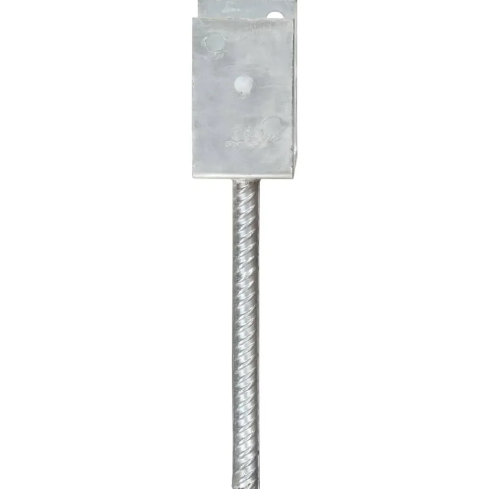 vidaXL Accesorios De Bricolaje-Anclajes de valla 6 uds acero galvanizado plateado 7x6x30 cm