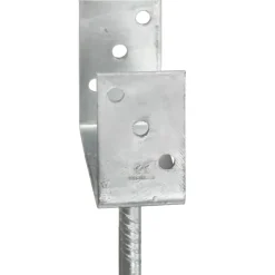 vidaXL Accesorios De Bricolaje-Anclajes de valla 6 uds acero galvanizado plateado 7x6x30 cm