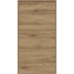 vidaXL Aparador 6 cajones contrachapada color 50x34x96 cm Roble artisan Outlet