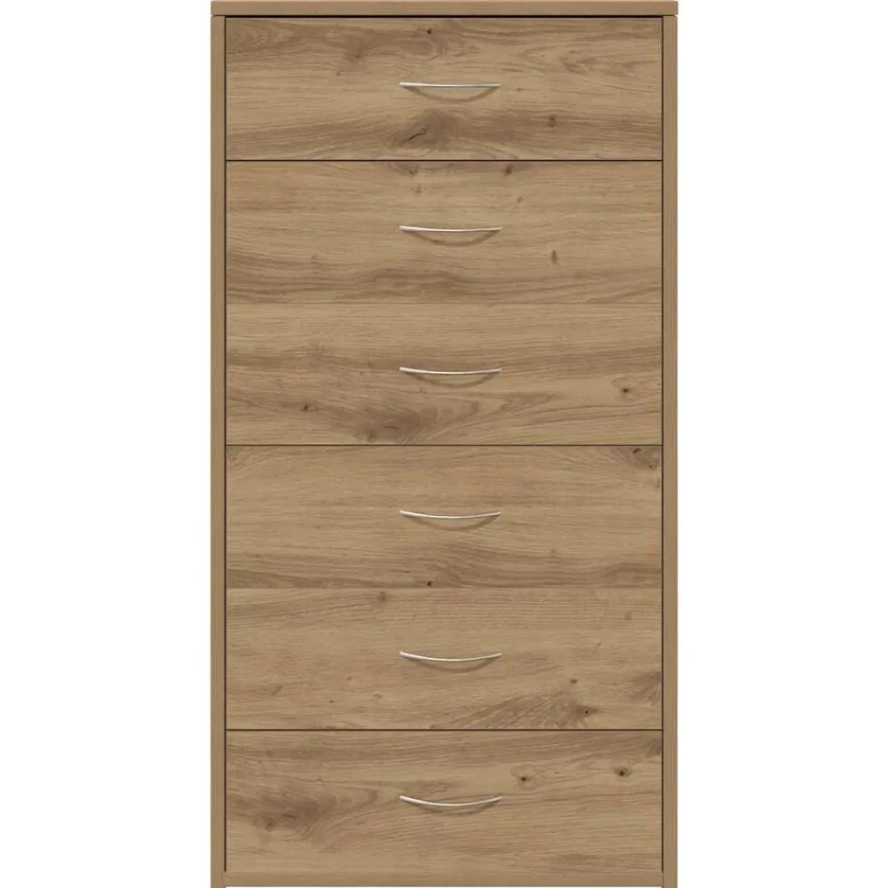 vidaXL Aparador 6 cajones contrachapada color 50x34x96 cm Roble artisan Outlet