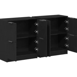 vidaXL Aparador 2 pcs 60 x 30 x 70 cm Madera de ingeniería Roble negro New