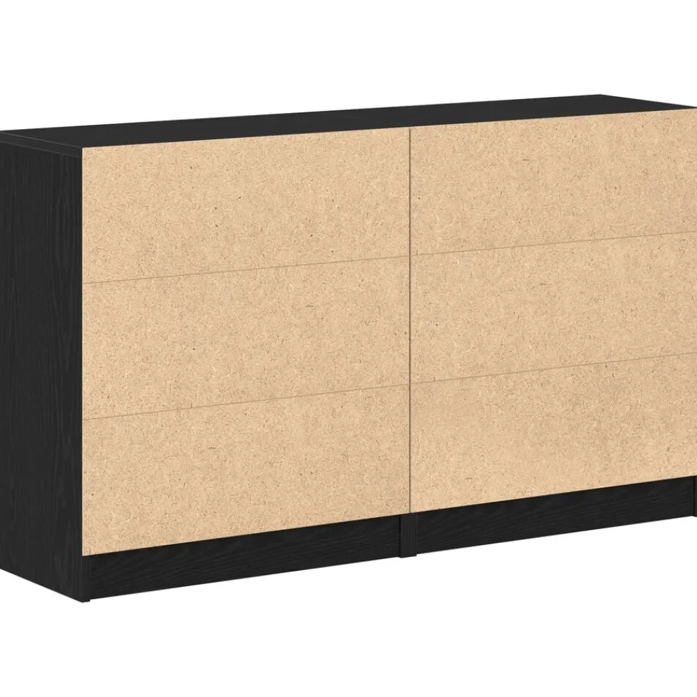 vidaXL Aparador 2 pcs 60 x 30 x 70 cm Madera de ingeniería Roble negro New