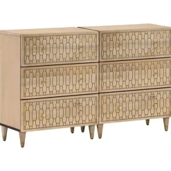 vidaXL Aparador 2 piezas madera maciza de mango 60x33x75 cm Online