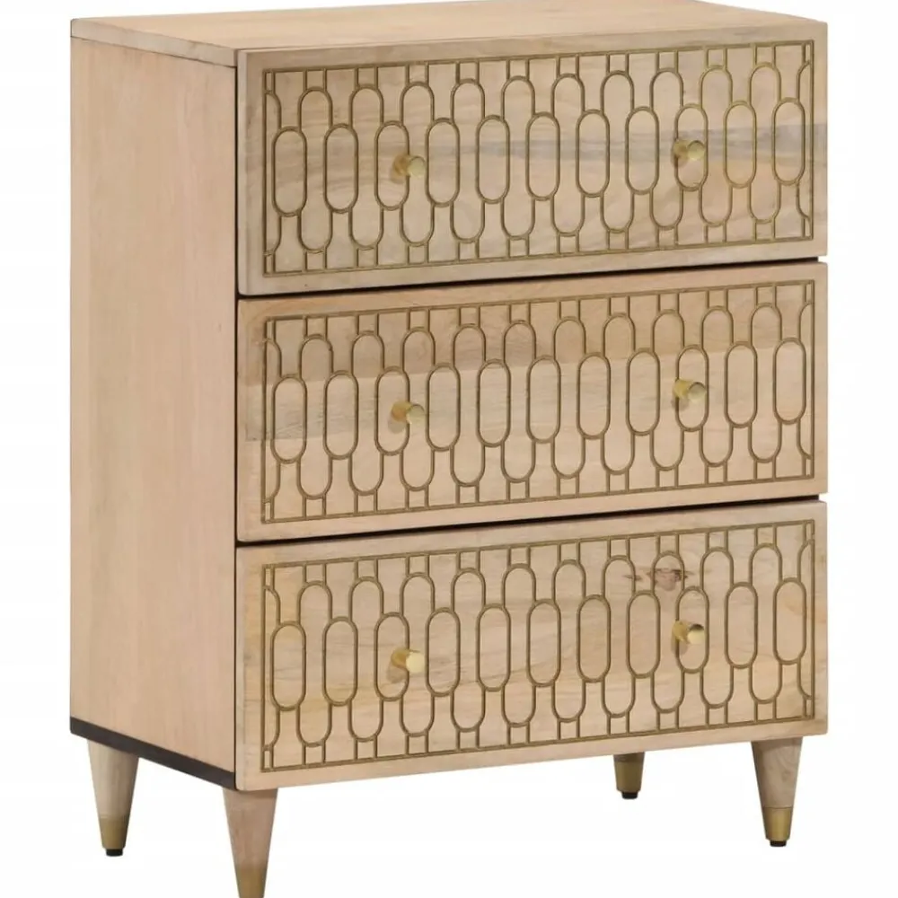 vidaXL Aparador 2 piezas madera maciza de mango 60x33x75 cm Online