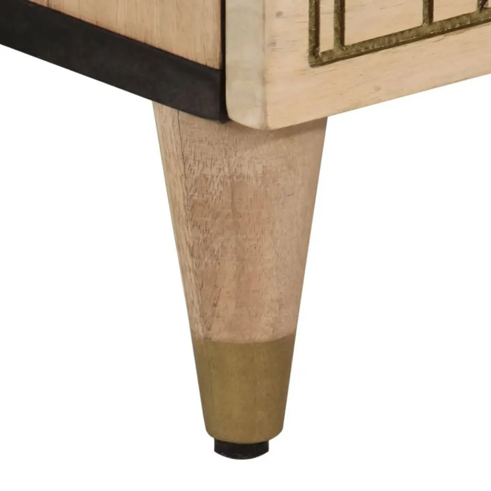 vidaXL Aparador 2 piezas madera maciza de mango 60x33x75 cm Online