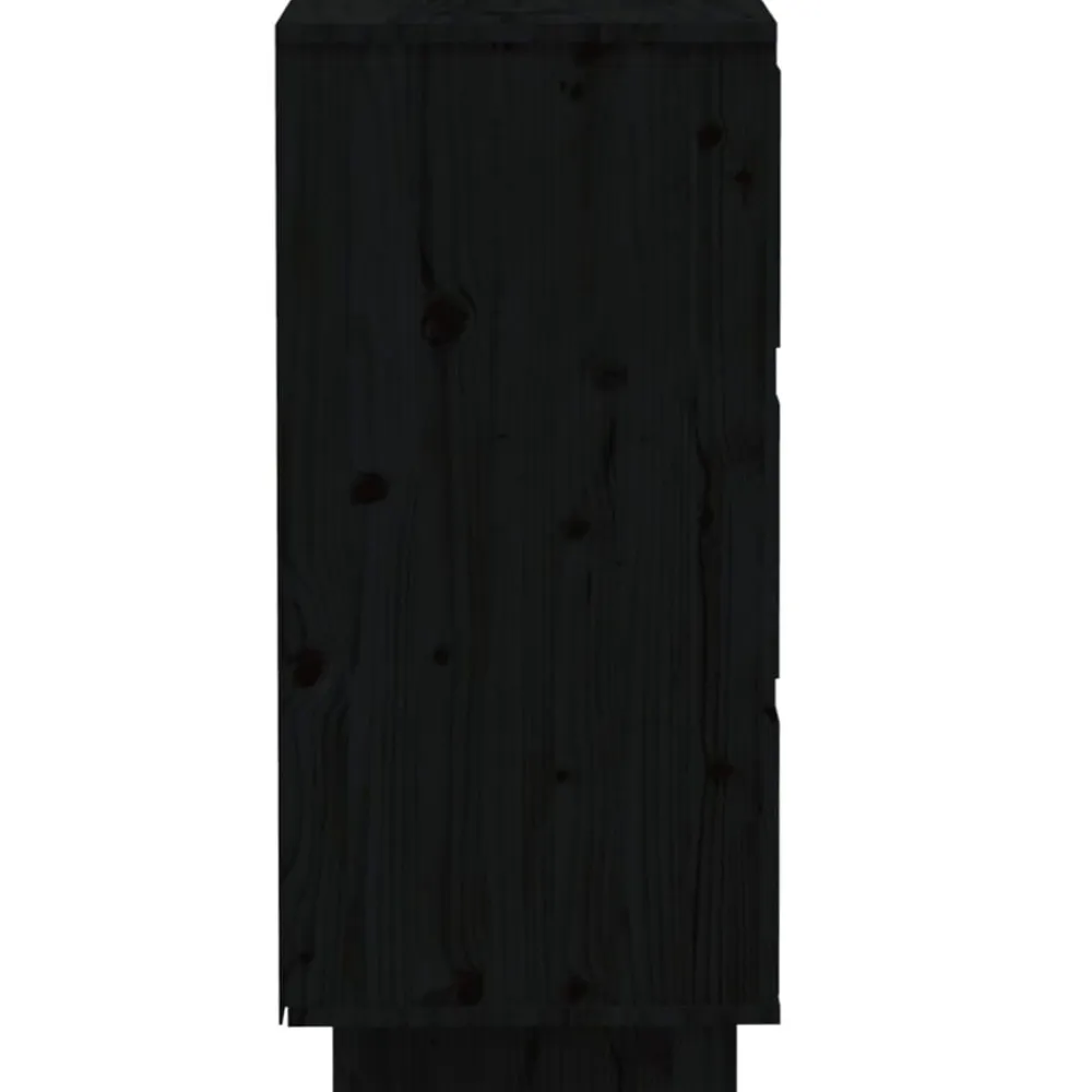 vidaXL Aparador 2 uds madera maciza de pino 32x34x75 cm Negro Outlet