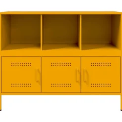 vidaXL Aparador acero mostaza 100,5x39x79 cm Amarillo Clearance