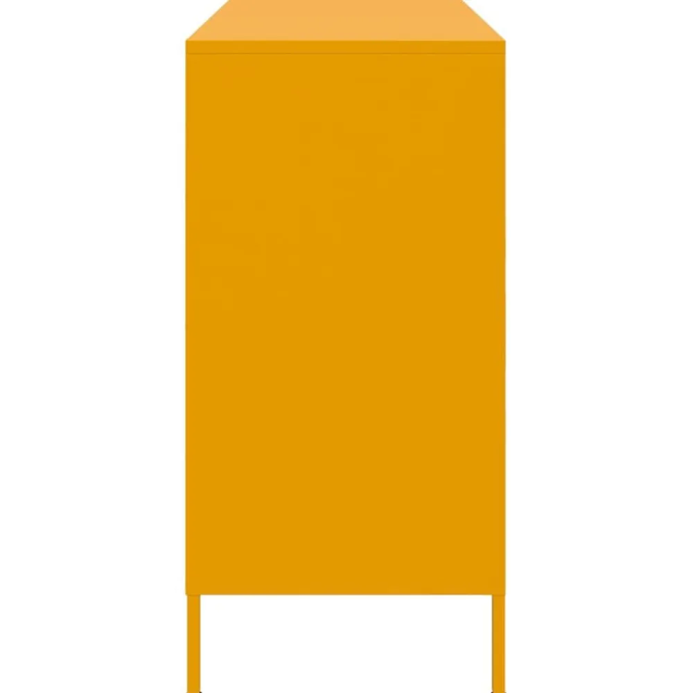 vidaXL Aparador acero mostaza 100,5x39x79 cm Amarillo Clearance