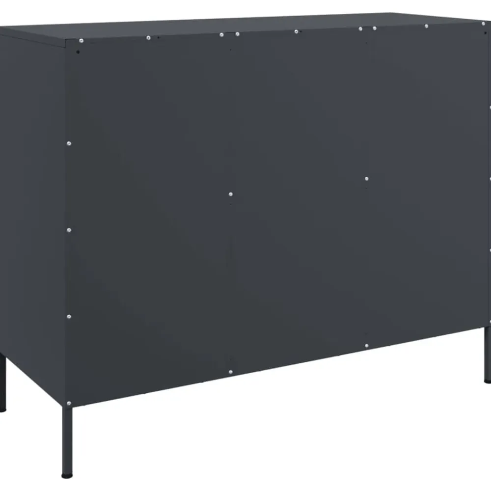 vidaXL Armarios Y Almacenamiento-Aparador acero gris 100,5x39x79 cm