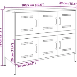 vidaXL Armarios Y Almacenamiento-Aparador acero 100,5x39x79 cm