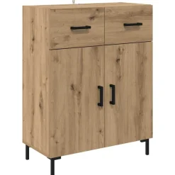 vidaXL Aparador alto 2 pcs Roble artesanal Madera de ingeniería Roble artisan Clearance