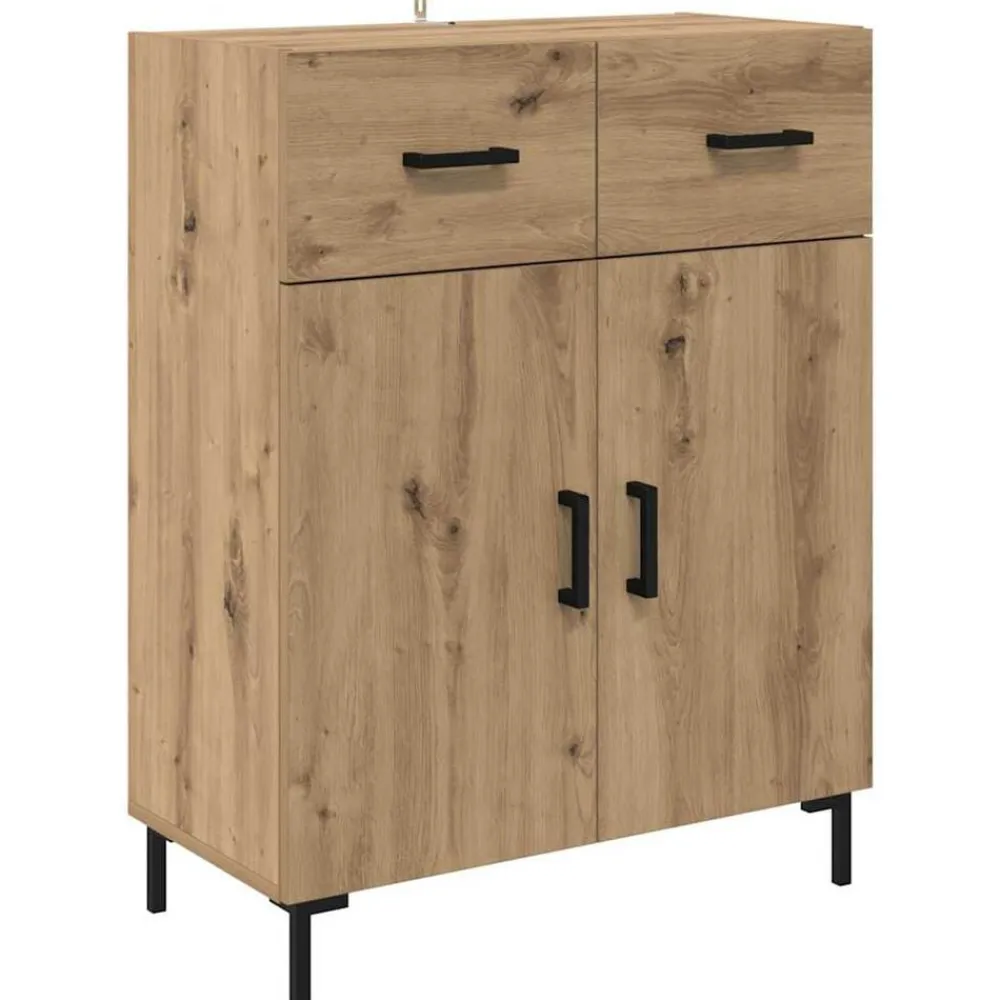vidaXL Aparador alto 2 pcs Roble artesanal Madera de ingeniería Roble artisan Clearance