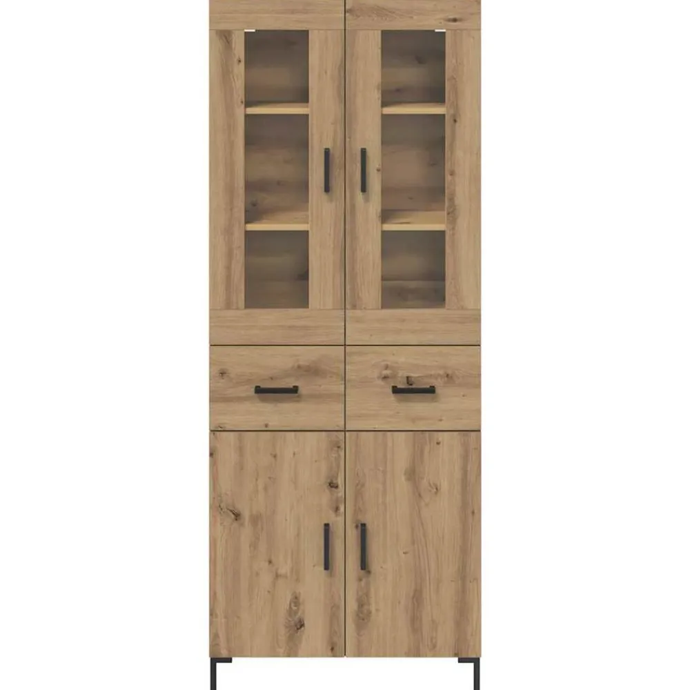 vidaXL Aparador alto 2 pcs Roble artesanal Madera de ingeniería Roble artisan Clearance