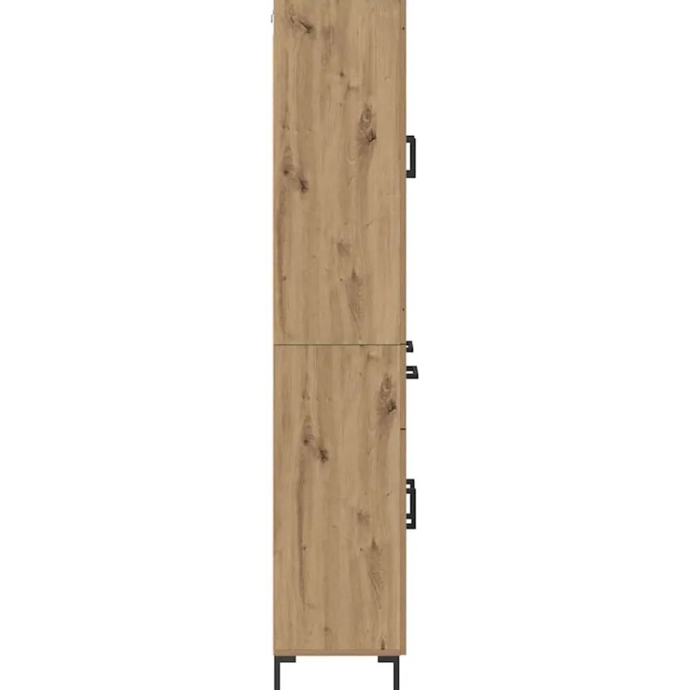 vidaXL Aparador alto 2 pcs Roble artesanal Madera de ingeniería Roble artisan Clearance