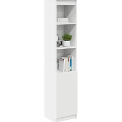 vidaXL Aparador alto 37,5x35x180 cm madera de ingeniería Blanco Discount